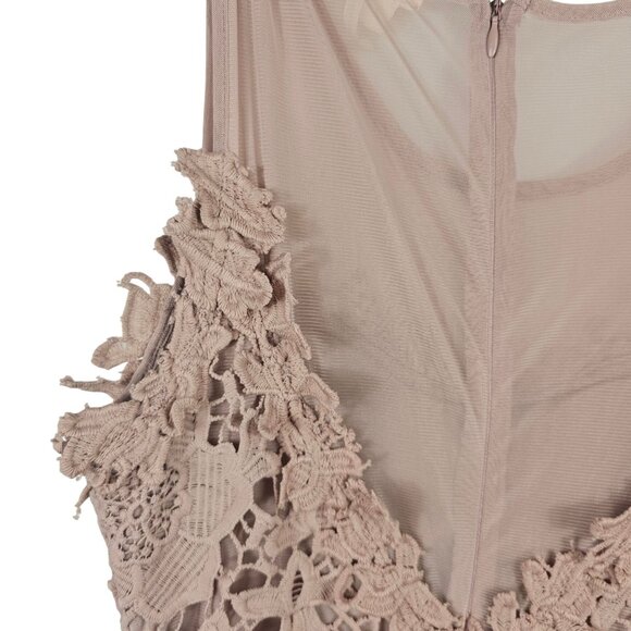 Lace Floral Romantic Graceful Classy Minimalist Modern Chic Evening Dress Pink S - Picture 6 of 11